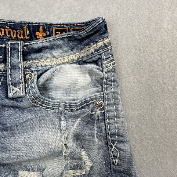 Rock Revival Women’s Size 24 Y2K Arlia Jean Shorts Distressed Vintage Style - Picture 10 of 16